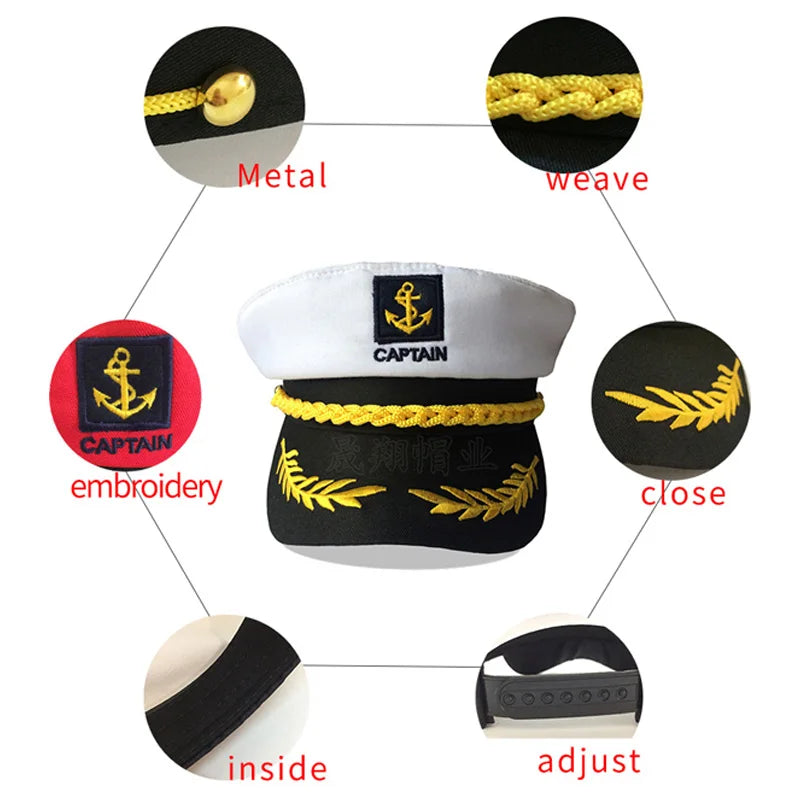 Captain Hat – Adjustable Sailor Yacht Cap for Men & Women