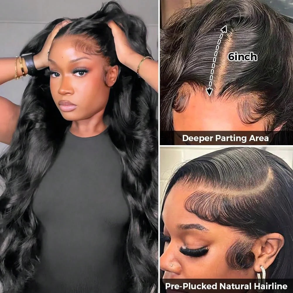 Body Wave Lace Front Wig Human Hair 13x4 HD Transparent Pre Plucked