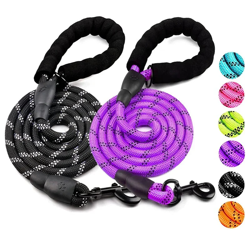 Reflective Dog Leash with Padded Handle – Heavy Duty Rope
