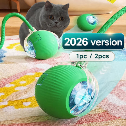 Cat Interactive Ball Toy – Auto-Rolling Rechargeable Smart Ball with Tail