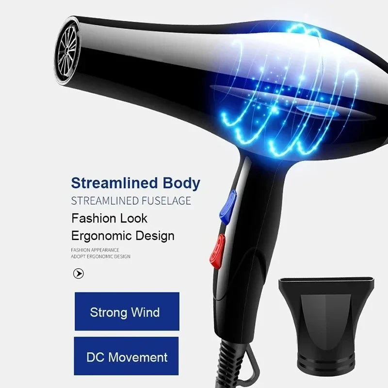 Professional 2200W Ionic Hair Dryer – Fast Heating with Accessories Set