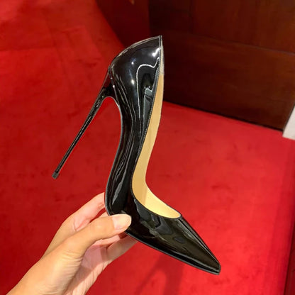 Patent Leather Stiletto Heels – Classic Pointed Toe Pumps for Women