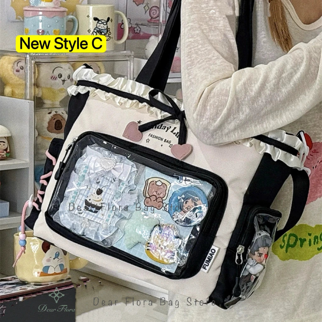 Ita Bag Transparent Window Tote – Y2K Kawaii Crossbody Shoulder Bag