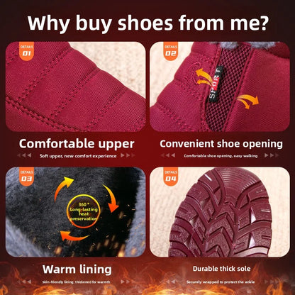 Women's Waterproof Snow Boots – Plush-Lined Warm Ankle Boots