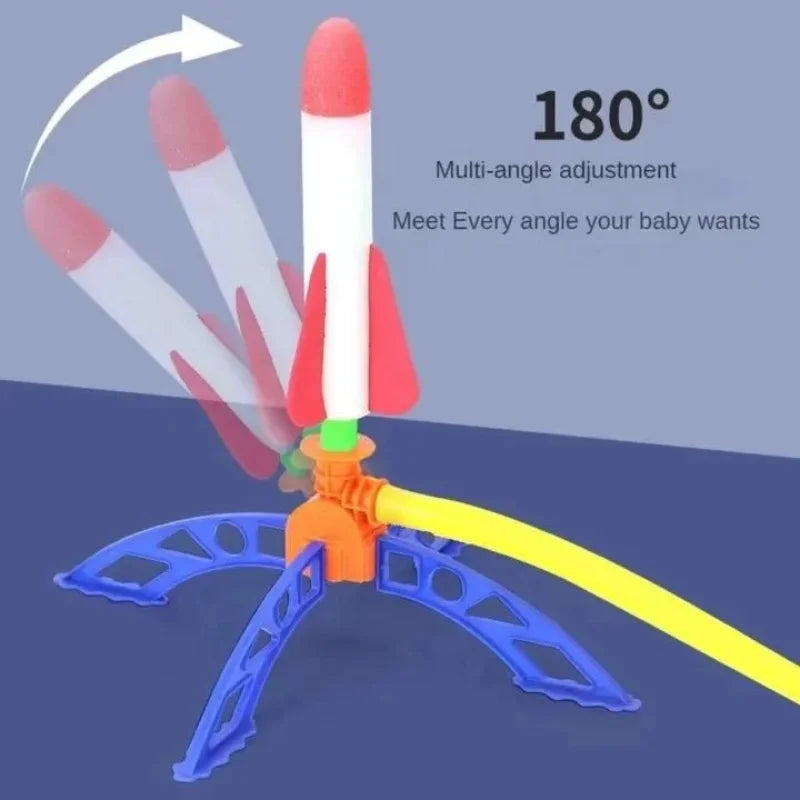 Kids Rocket Launcher Foot Pump Toy – Outdoor Air-Powered Stomp Rocket Set