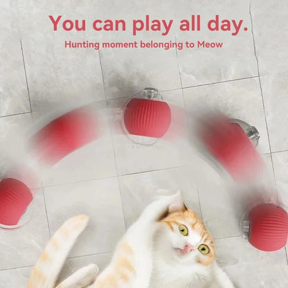 Automatic Rolling Ball Cat Toy with Fake Tail – USB Rechargeable