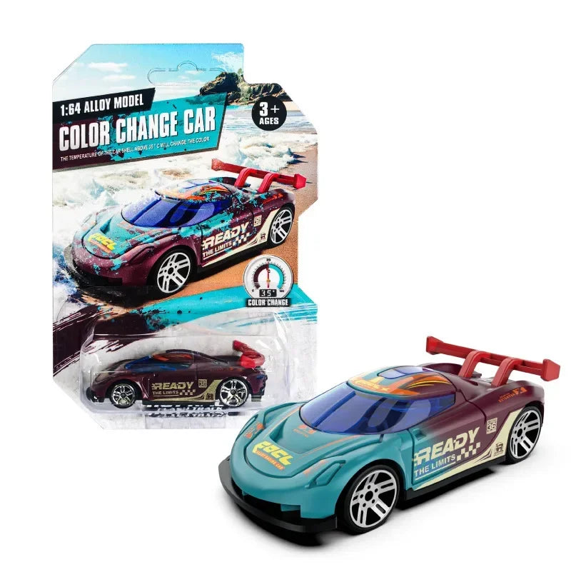 Color-Changing Die-Cast Racing Car Toy – 1:64 Pull Back Model