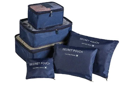 6-Piece Travel Packing Cubes Set with Secret Pouches