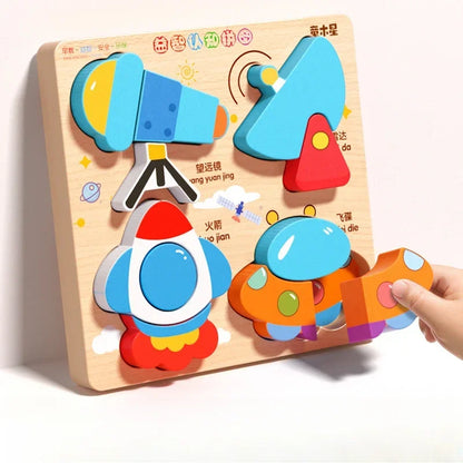 Montessori 3D Wooden Animal Puzzle for Kids
