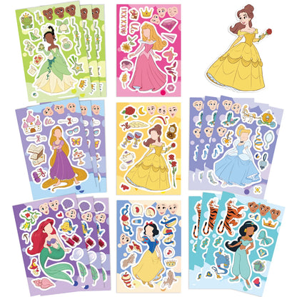 Disney Princess Make-a-Face DIY Sticker Sheets – 8, 16 or 24 Pack