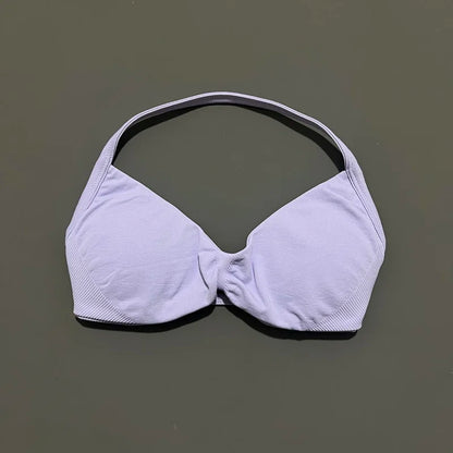 Women's Strappy Sports Bra – Padded Push-Up Gym Top