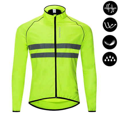 Men's Cycling Windbreaker Jacket – Water-Resistant MTB Long Sleeve Coat