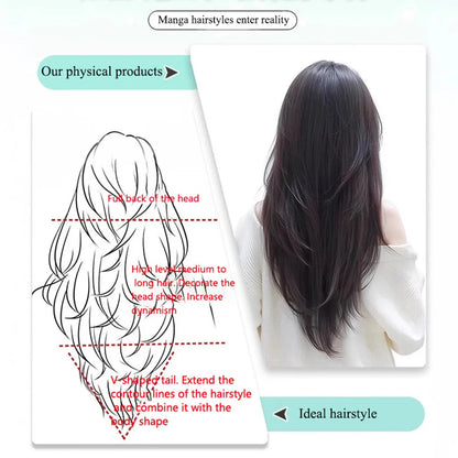 Synthetic Clip-In Hair Extension – Straight Layered, Fluffy