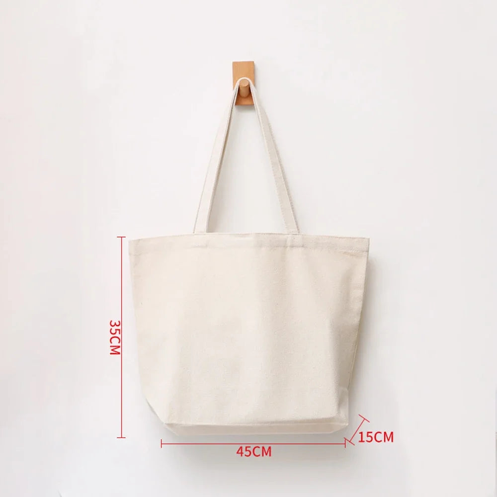 Canvas Tote Bag – Large Capacity Eco-Friendly Reusable Cotton Shoulder Bag