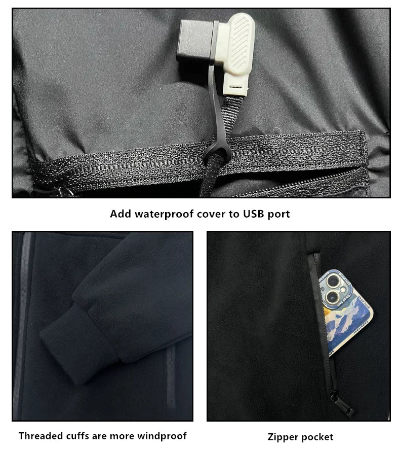 8-Zone Electric Heated Jacket for Men & Women