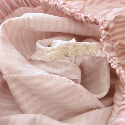 Cotton Gauze Striped Sleep Pants – Loose Lightweight Lounge Trousers
