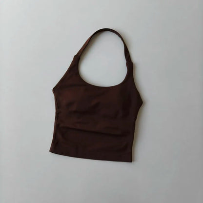 Halter Sports Bra for Women – Longline Shockproof Yoga Gym Top