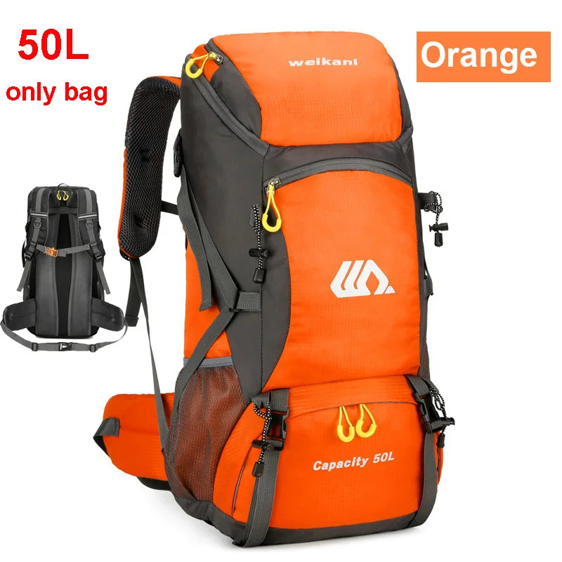 50L Hiking Backpack with Rain Cover – Waterproof Outdoor Travel Bag for Men & Women