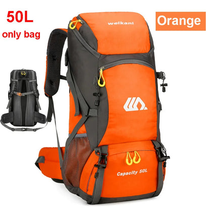 50L Hiking Backpack with Rain Cover – Waterproof Outdoor Travel Bag for Men & Women