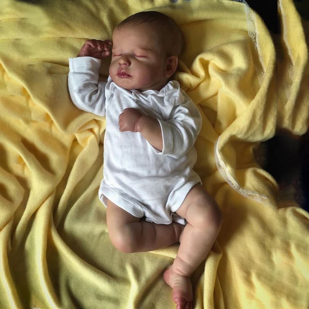 Reborn Baby Doll 19 Inch – Realistic Silicone Vinyl & Cloth Body