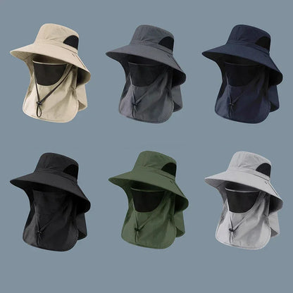 UV Protection Sun Hat with Face Cover – Unisex Outdoor Bucket Hat