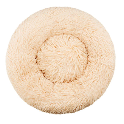 Round Plush Pet Bed – Super Soft Donut Bed for Dogs & Cats