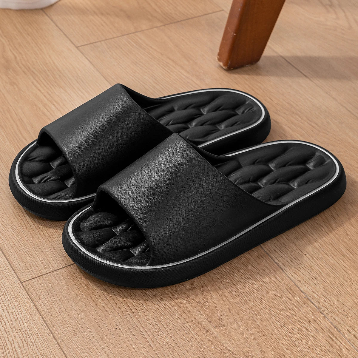 Men Trend Summer Slippers Soft Non-Slip Sole Cloud Sandals Home Beach Indoor Outdoor - Soft