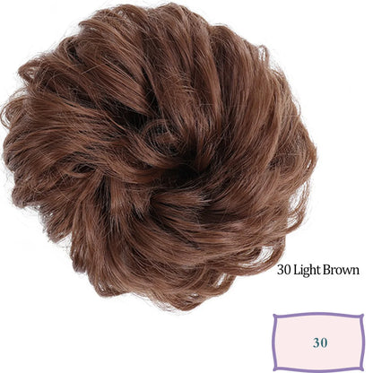 Synthetic Messy Hair Bun Chignon Scrunchies Fake Band Braid Elastic Hairpiece Tail Donut Updo Pieces