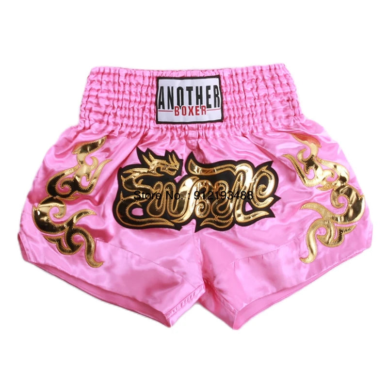 Muay Thai Shorts – Embroidery Kickboxing & Martial Arts Training Pants