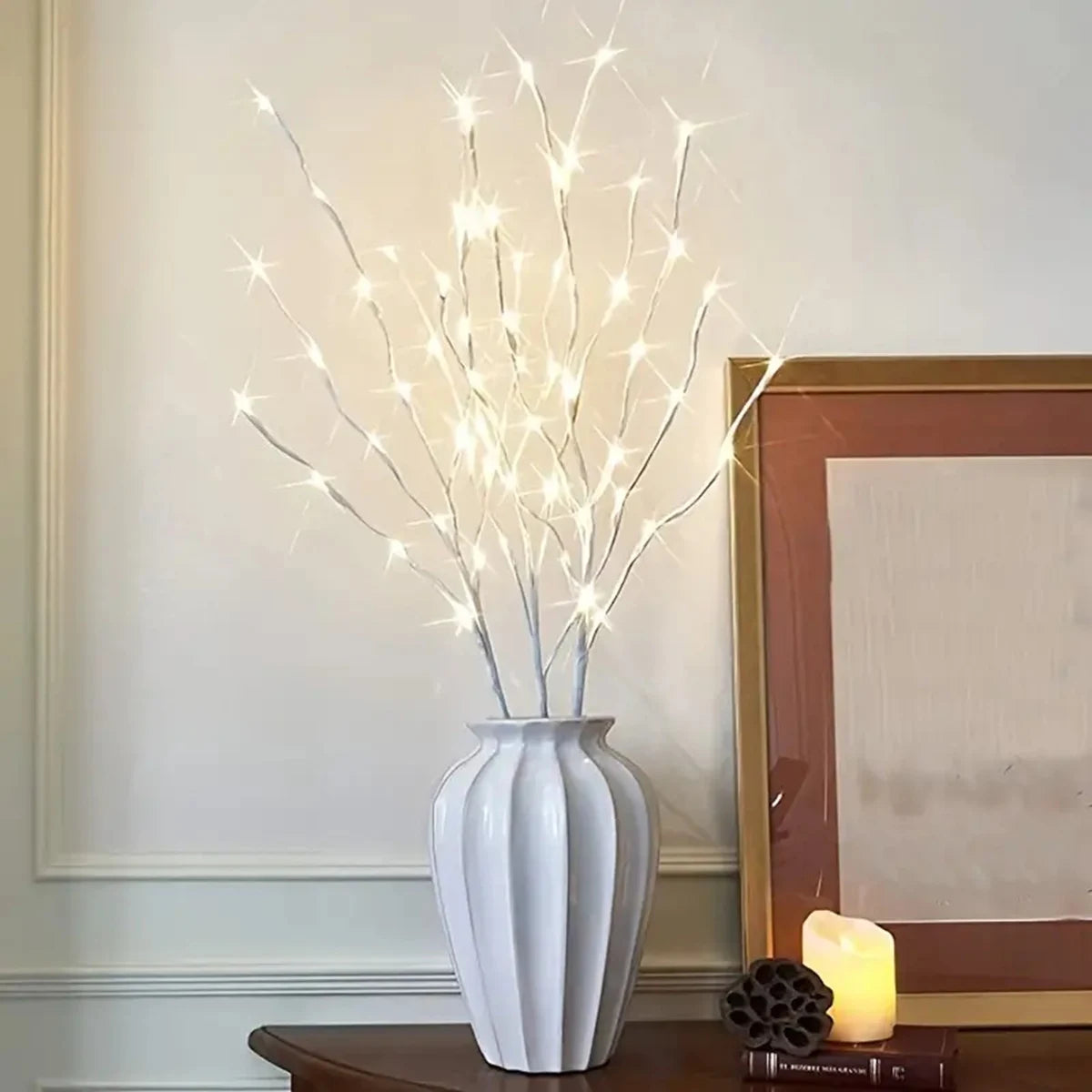1 Pc White Birch Branch Light Led Festive Lights Battery Operated Christmas Party Wedding Decoration