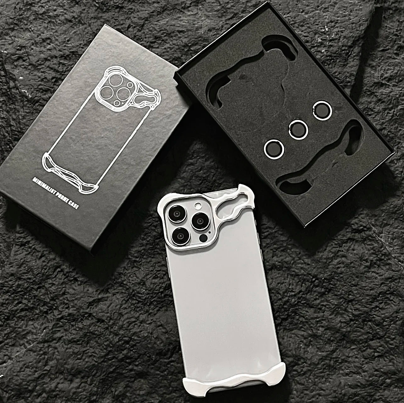 Irregular Metal Bumper Phone Case Iphone Air 13 14 15 16 17 18 Pro Max Plus Lens Film Protect Bare