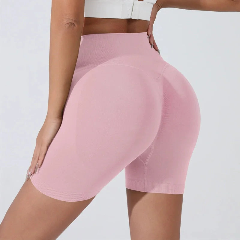 Women's High-Waist Butt Lifting Biker Shorts – Seamless Gym & Running Shorts