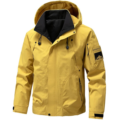 Men's Waterproof Hooded Outdoor Jacket – Lightweight Windbreaker