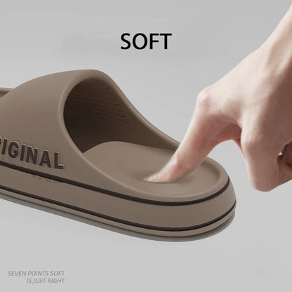 Feslishoet Women Letter Slippers Beach Slides Solid Color Mens Thick Sole Indoor Bathroom Anti Slip