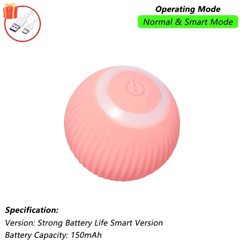 Interactive Cat Ball Toy – Automatic Rolling Ball with Plush Cover & Tail
