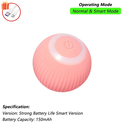 Interactive Cat Ball Toy – Automatic Rolling Ball with Plush Cover & Tail
