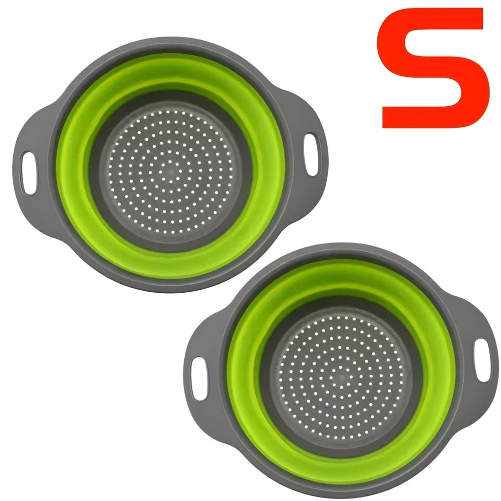 Collapsible Silicone Colander – Foldable Kitchen Strainer