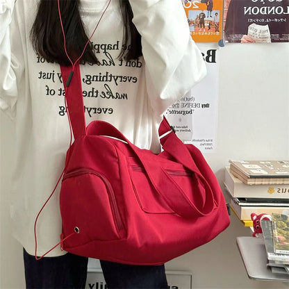 Large Canvas Shoulder Bag – Women's Crossbody Tote for Travel, Yoga & Daily Use