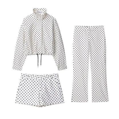 Women's Polka Dot Jacket & Shorts Set