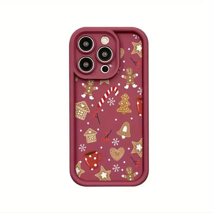 Cute Christmas Theme Pattern Phone Case Iphone 17 16 15 14 13 12 11 Pro Max Xs X 7 8 Plus Se 2022
