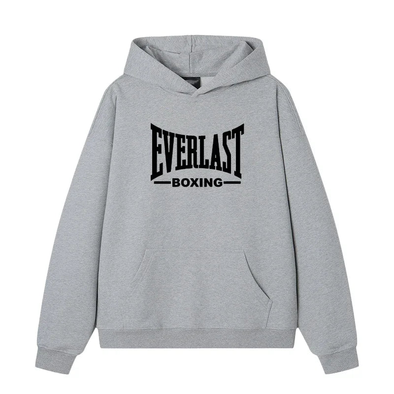 Vintage Boxing Logo Graphic Hoodie Casual Pullover Sweatshirt