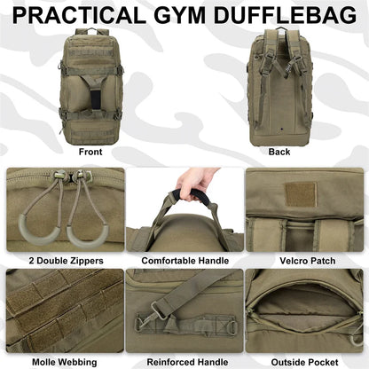 Tactical MOLLE Duffle Bag Backpack – 25L / 45L / 80L Outdoor Military Pack