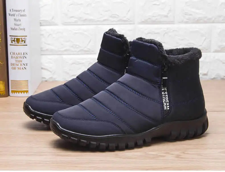 Waterproof Fur-Lined Snow Boots – Unisex Winter Ankle Boots