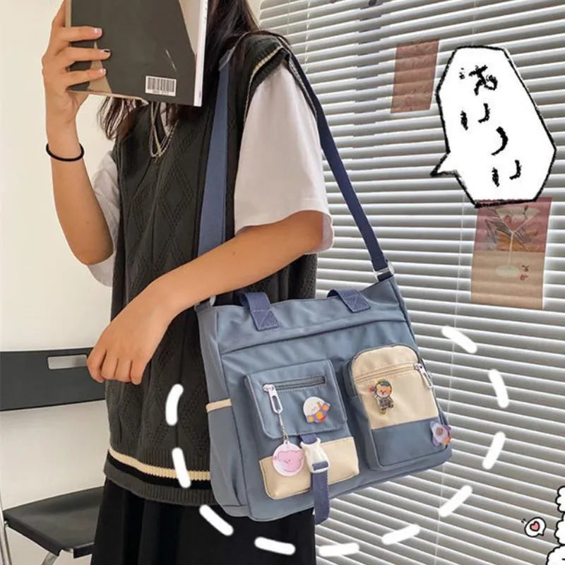 Canvas Crossbody Tote Bag for Women – Cute Shoulder Messenger Bag