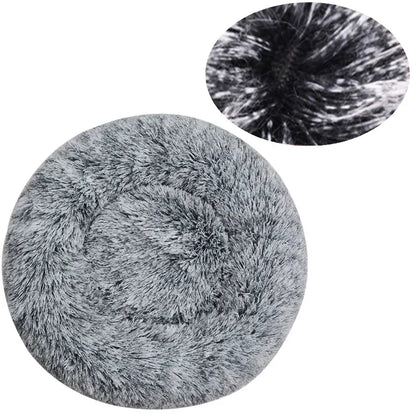 Round Plush Pet Bed – Super Soft Donut Bed for Dogs & Cats