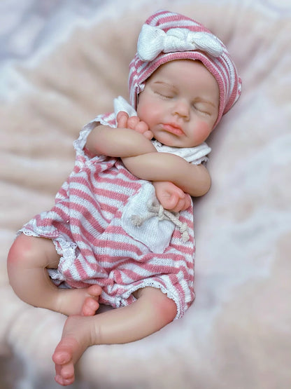 Reborn Baby Doll 33cm Full Body Silicone – Handmade Loulou Newborn