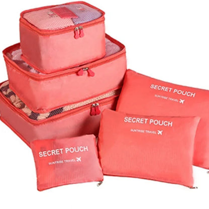 6-Piece Travel Packing Cubes Set with Secret Pouches