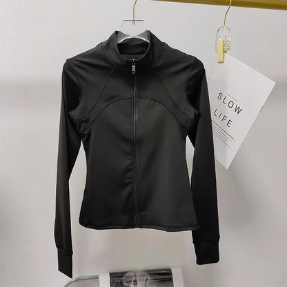 Women's Quick-Dry Sports Jacket – Long Sleeve Zip-Up Gym Coat