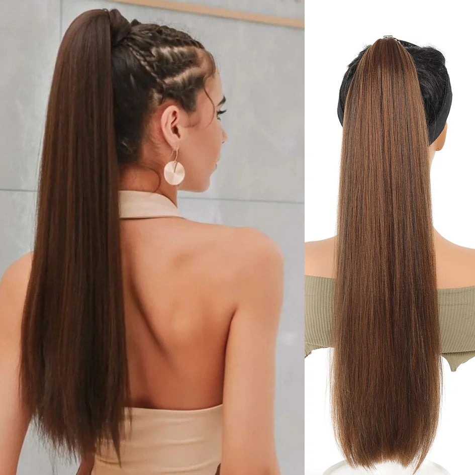 Synthetic Ponytail Hair Extension Straight Long 18-32 Inch