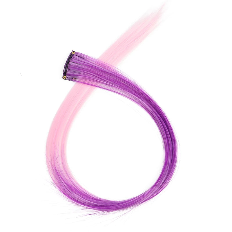 Clip-In Hair Extensions 22 Inch Straight Synthetic – Rainbow Colors